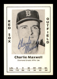 Charlie Maxwell Autographed 1979 Diamond Greats Card #246 Boston Red Sox SKU #188855