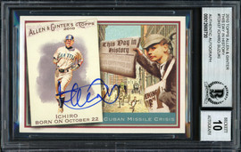 Ichiro Suzuki Autographed 2010 Topps Allen & Ginter This Day In History Card #TDH37 Seattle Mariners Auto Grade 10 Beckett BAS Stock #189881