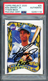 Ken Griffey Jr. Autographed Topps Project 2020 Tyson Beck Card #25 Seattle Mariners "13x AS" #1/1 PSA/DNA #52451118