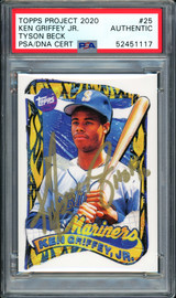 Ken Griffey Jr. Autographed Topps Project 2020 Tyson Beck Card #25 Seattle Mariners "HOF 16" #1/1 PSA/DNA #52451117