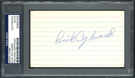 Dick Aylward Autographed 3x5 Index Card Cleveland Indians PSA/DNA #83860329