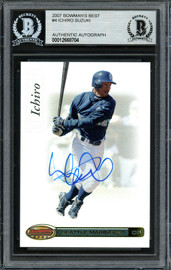 Ichiro Suzuki Autographed 2007 Bowman's Best Card #4 Seattle Mariners Beckett BAS Stock #191286