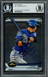 Ichiro Suzuki Autographed 2012 Topps Finest Card #11 Seattle Mariners Beckett BAS Stock #191344