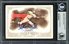 Ichiro Suzuki Autographed 2012 Topps Allen & Ginter Card #229 Seattle Mariners Beckett BAS Stock #191356
