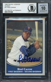 Rod Carew Autographed 1990 Pacific Card #17 Minnesota Twins Auto Grade Gem Mint 10 Beckett BAS #12751624