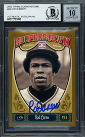 Rod Carew Autographed 2013 Panini Cooperstown Card #82 Minnesota Twins Auto Grade Gem Mint 10 Beckett BAS #12751893