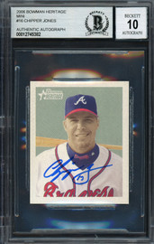 Chipper Jones Autographed 1996 Topps Gallery Card #100 Atlanta Braves  Beckett BAS #12750404 - Mill Creek Sports