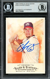 Chipper Jones Autographed 2009 Topps Allen & Ginter Card #149 Atlanta Braves Beckett BAS #12750565