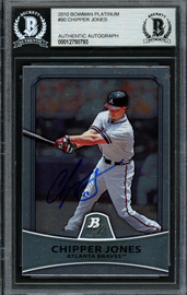 Chipper Jones Autographed 2010 Bowman Platinum Card #90 Atlanta Braves Beckett BAS #12750793