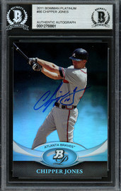 Chipper Jones Autographed 2011 Bowman Platinum Card #86 Atlanta Braves Beckett BAS #12750801