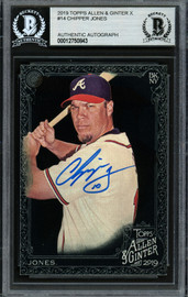 Chipper Jones Autographed 2019 Topps Allen & Ginter Black Card #14 Atlanta Braves Beckett BAS #12750843