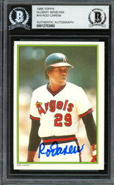 Rod Carew Autographed 1986 Topps All Star Set Card #16 California Angels Beckett BAS Stock #193252