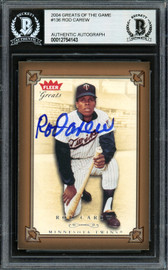 Rod Carew Autographed 2004 Fleer Greats of the Game Card #136 Minnesota Twins Beckett BAS Stock #193311