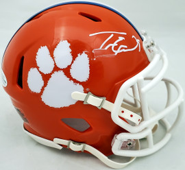 Travis Etienne Autographed Clemson Tigers Speed Mini Helmet (Smudged) Beckett BAS #WH79006