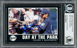 Ichiro Suzuki Autographed 2002 Upper Deck Vintage Day At The Park Card #DP1 Seattle Mariners Beckett BAS #12785187