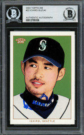 Ichiro Suzuki Autographed 2002 Topps 206 Card #22 Seattle Mariners Beckett BAS Stock #194200