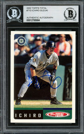 Ichiro Suzuki Autographed 2002 Topps Total Card #710 Seattle Mariners Beckett BAS #12785904