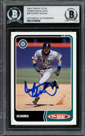 Ichiro Suzuki Autographed 2003 Topps Total Card #TTC26 Seattle Mariners Beckett BAS #12785938