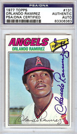 Orlando Ramirez Autographed 1977 Topps Card #131 California Angels PSA/DNA #83306363