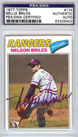 Nellie Briles Autographed 1977 Topps Card #174 Texas Rangers PSA/DNA #83306403