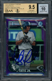 Fernando Tatis Jr. Autographed 2016 Bowman Chrome Purple Refractor Rookie Card #BCP17 San Diego Padres BGS 9.5 Auto Grade Gem Mint 10 #89/250 Beckett BAS #12973222