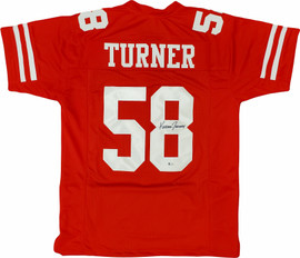 San Francisco 49ers Keena Turner Autographed Red Jersey Beckett BAS Stock #195246