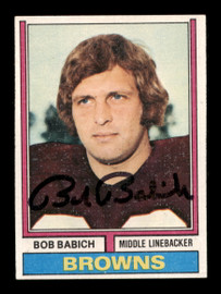 Bob Babich Autographed 1974 Topps Card #376 Cleveland Browns SKU #195431