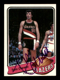 Tom Owens Autographed 1979-80 Topps Card #102 Portland Trail Blazers SKU #195449