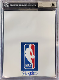 David Stern Autographed 8.5x11 Photo Sheet NBA Commissioner Beckett BAS Stock #196051