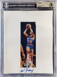 Walt Frazier Autographed 8.5x11 Photo Sheet New York Knicks Beckett BAS Stock #196063