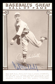 Carl Hubbell Autographed 1977 Baseball's Great Exhibit Card New York Giants SKU #196152