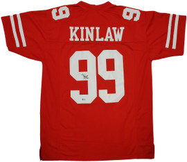 San Francisco 49ers Javon Kinlaw Autographed Red Jersey Beckett BAS Stock #196408