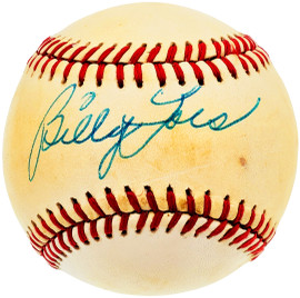 Billy Loes Autographed Official NL Baseball Brooklyn Dodgers Beckett BAS #F29450