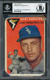 Carl Sawatski Autographed 1954 Topps Card #198 Chicago White Sox Beckett BAS #10734106