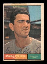 Camilo Pascual Autographed 1961 Topps Card #235 Washington Senators SKU #197713