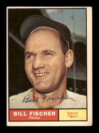 Bill Fischer Autographed 1961 Topps Card #553 Detroit Tigers High Number SKU #197793