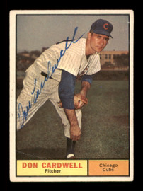 Don Cardwell Autographed 1961 Topps Card #564 Chicago Cubs High Number SKU #197801
