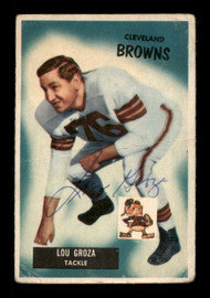 Lou Groza Autographed 1955 Bowman Card #37 Cleveland Browns SKU #198018