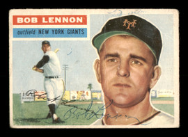 Bob Lennon Autographed 1956 Topps Card #104 New York Giants (Off-Condition) SKU #198408