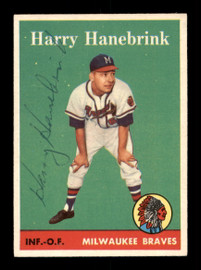Harry Hanebrink Autographed 1958 Topps Rookie Card #454 Milwaukee Braves SKU #198519