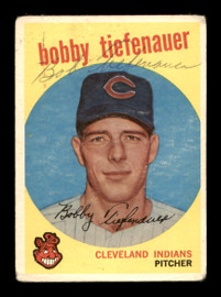 Bobby Tiefenauer Autographed 1959 Topps Card #501 Cleveland Indians SKU #198651