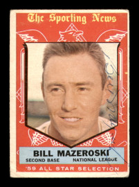 Bill Mazeroski Autographed 1959 Topps Card #555 Pittsburgh Pirates SKU #198666