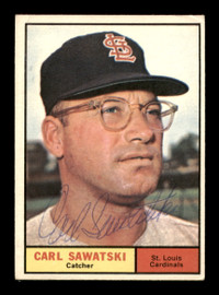Carl Sawatski Autographed 1961 Topps Card #198 St. Louis Cardinals SKU #198826