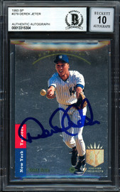 Derek Jeter Autographed 1993 Upper Deck SP Rookie Card #279 New York Yankees Auto Grade Gem Mint 10 Beckett BAS #13315304