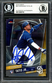 Fernando Tatis Jr. Autographed 2019 Topps Finest Rookie Card #85 San Diego Padres (Bubbling) Beckett BAS #13609742