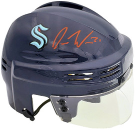 Alexander Wennberg Autographed Seattle Kraken Blue Mini Helmet Fanatics Holo Stock #200302