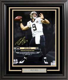 Drew Brees Autographed Framed 16x20 Photo New Orleans Saints 