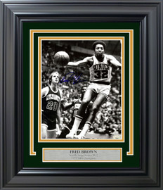 Downtown Fred Brown Autographed Framed 8x10 Photo Seattle Supersonics MCS Holo Stock #200389