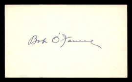 Bob O'Farrell Autographed 3x5 Index Card Chicago Cubs SKU #200833