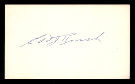 Edd Roush Autographed 3x5 Index Card Cincinnati Reds SKU #200839